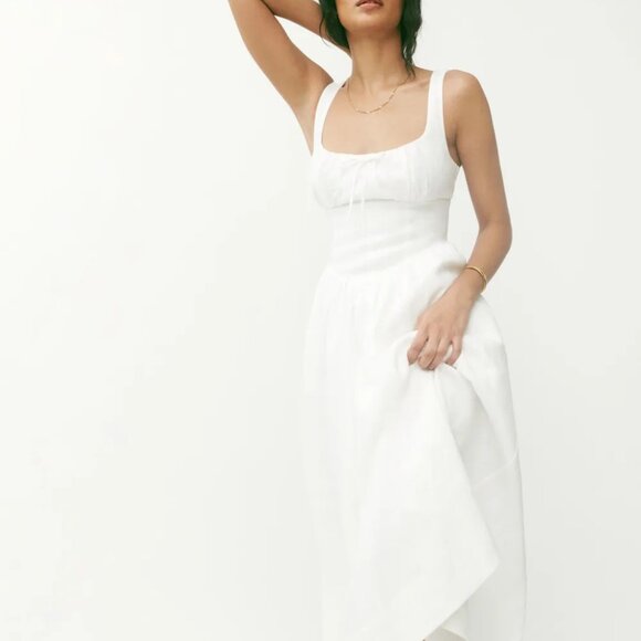 Reformation White Midi Dress - Picture 6 of 8